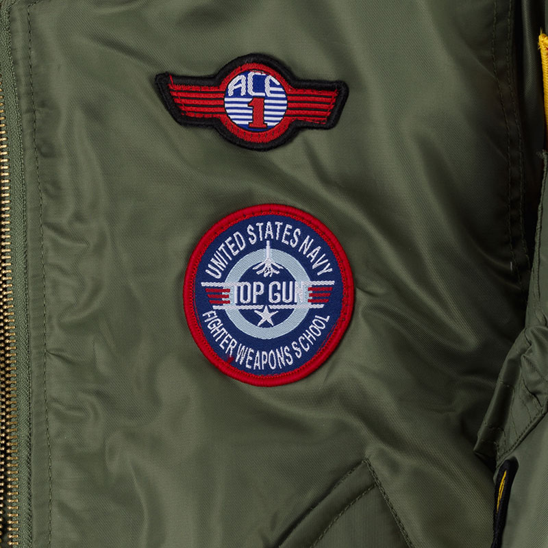 Kids aviator flying jacket badge detail